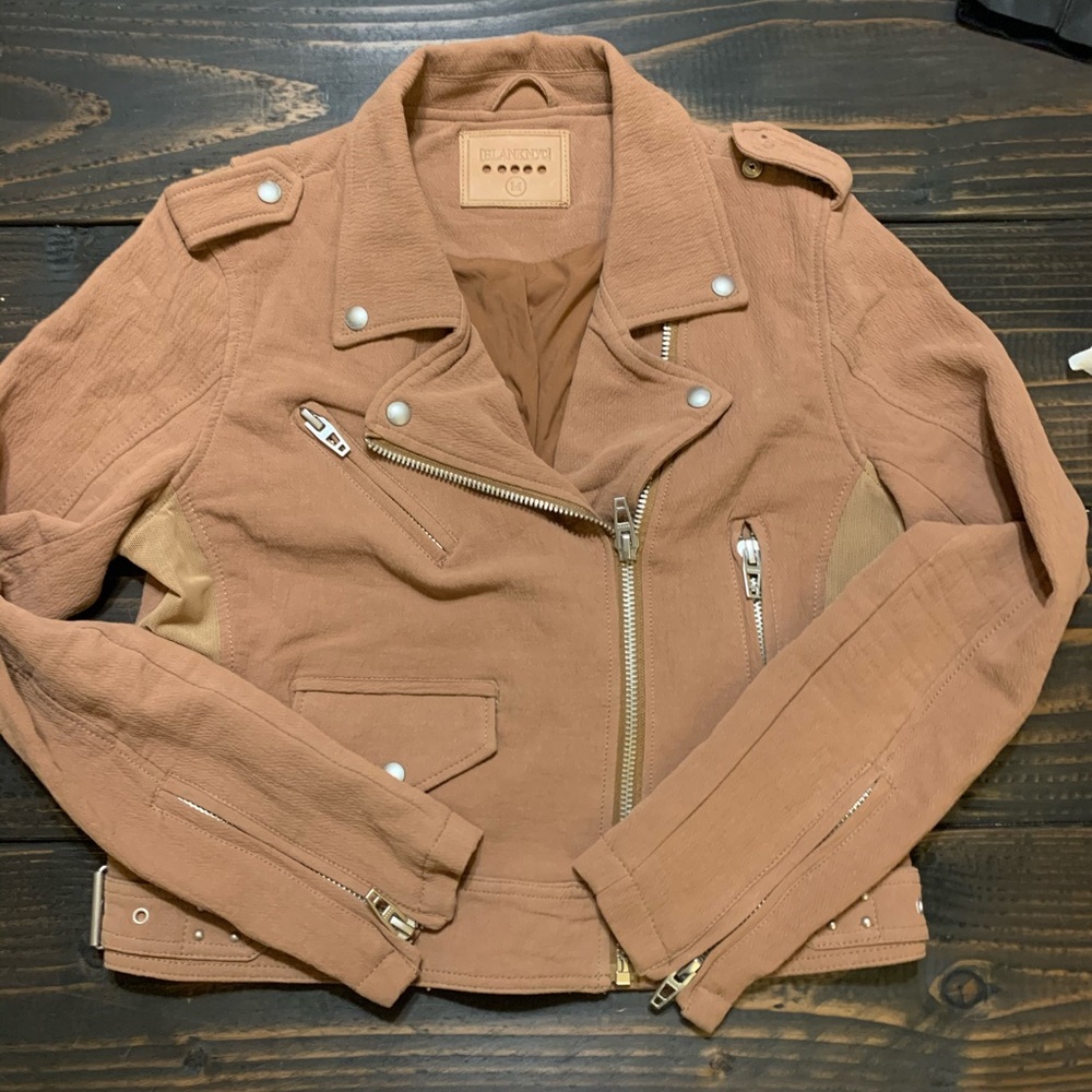 Blank NYC brown/tan Moto jacket with mesh